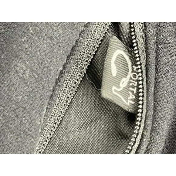 REI Women's Black Neon Green Stitching 1/4 Zip Stretch Fleece Sweatshirt Size L - Picture 12 of 15